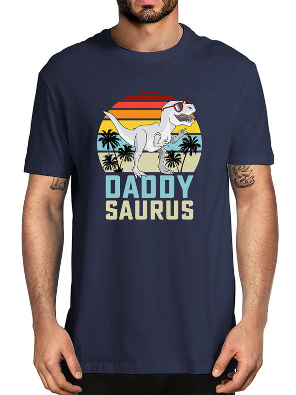 Men's DADDYSAURUS Print Casual Short Sleeve T-Shirt