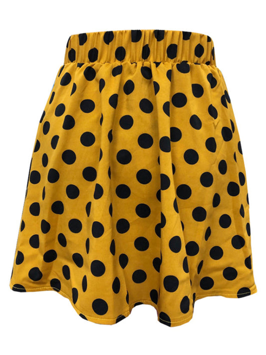 Women's Casual Printed Polka Dot Swing Skirt