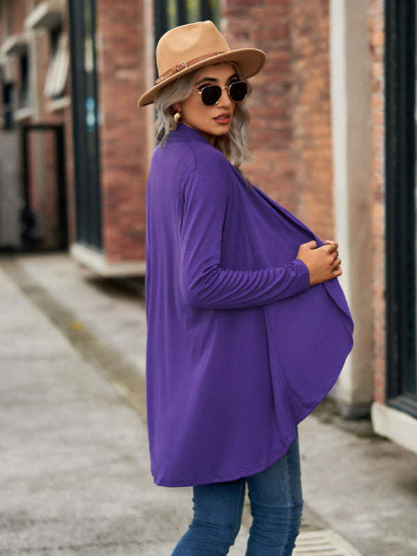 Women’s Solid Color Essential Open Front Cardigan