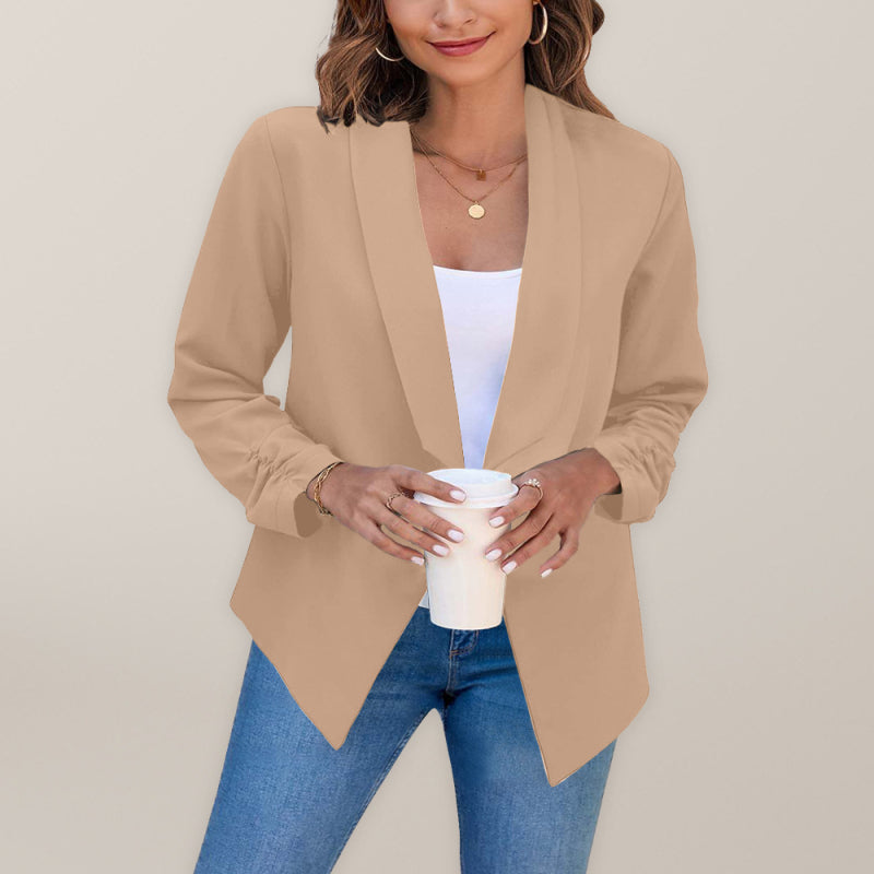 Women’s Solid Color Open Front Crop Blazer