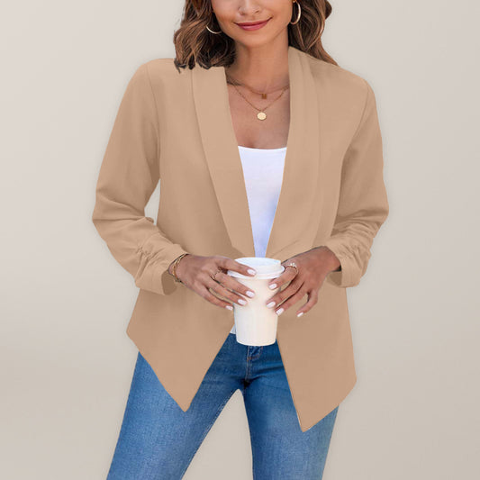 Women’s Solid Color Open Front Crop Blazer