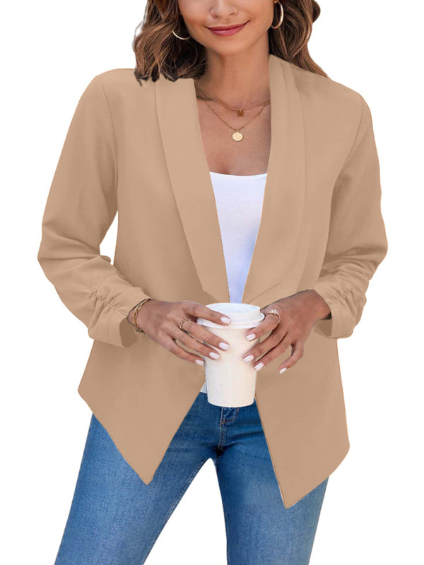 Women’s Solid Color Open Front Crop Blazer