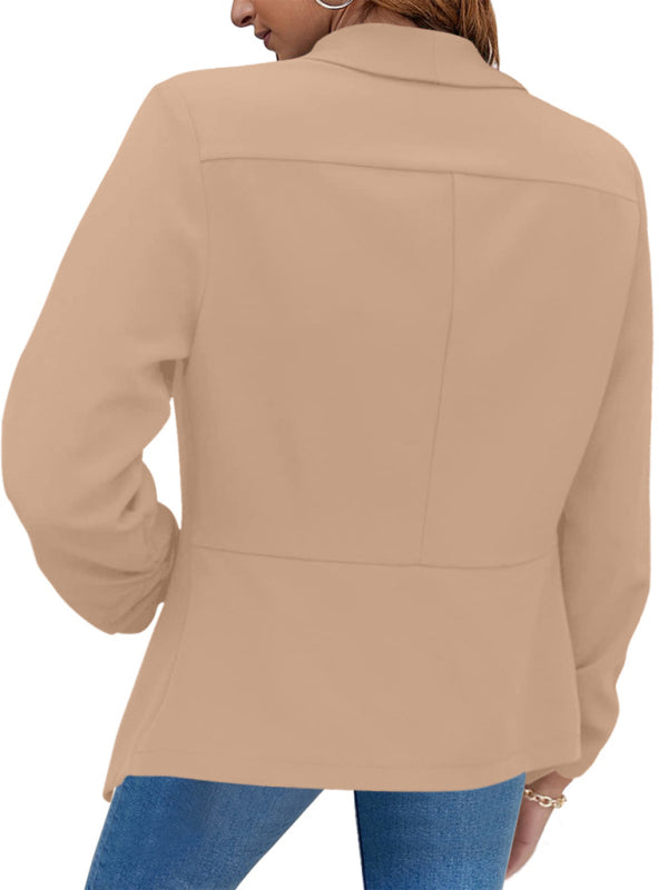 Women’s Solid Color Open Front Crop Blazer