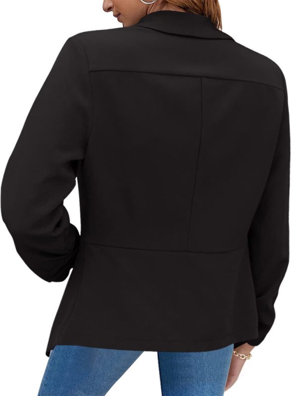 Women’s Solid Color Open Front Crop Blazer