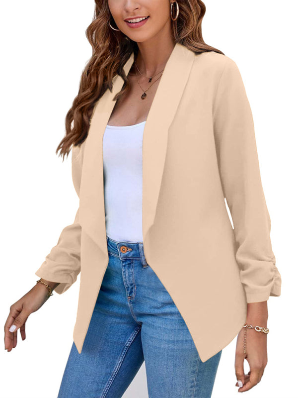 Women’s Solid Color Open Front Crop Blazer