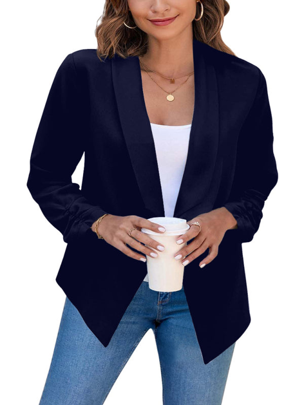 Women’s Solid Color Open Front Crop Blazer