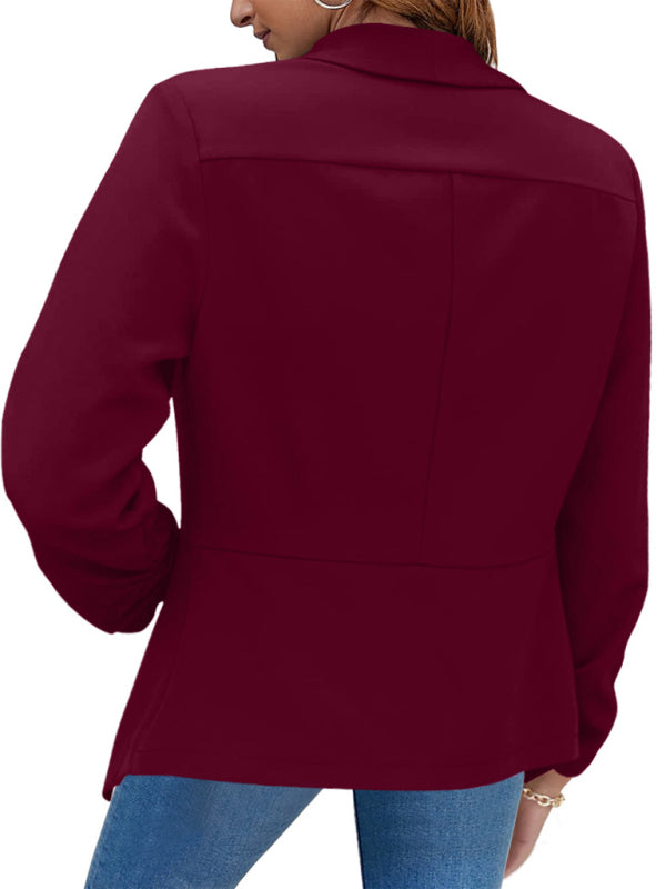 Women’s Solid Color Open Front Crop Blazer