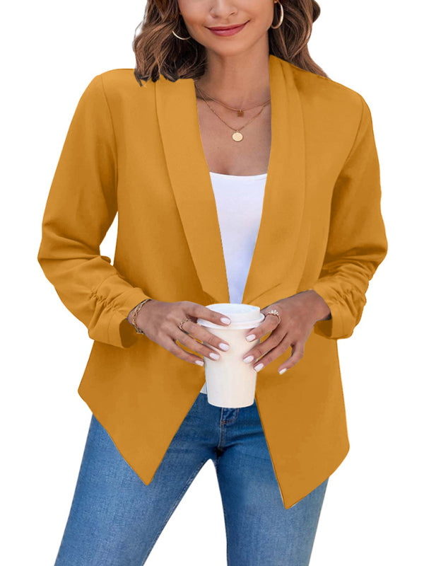 Women’s Solid Color Open Front Crop Blazer