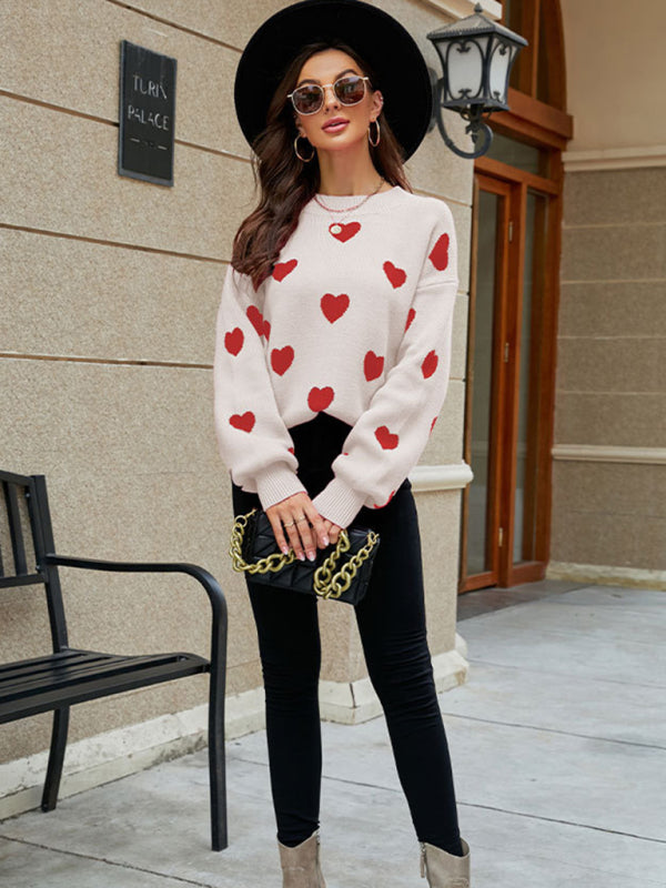 Women's Love Print Sweater