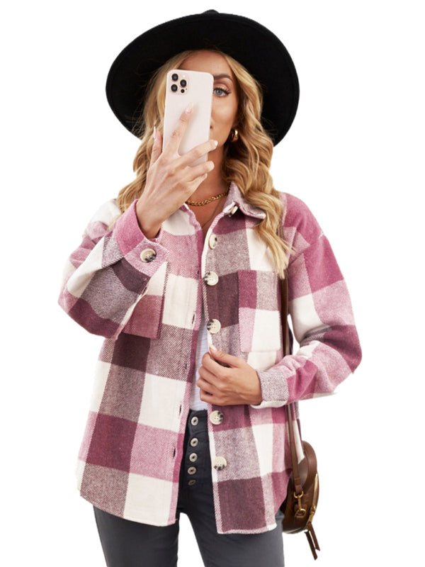 Women's Plaid Print Shacket