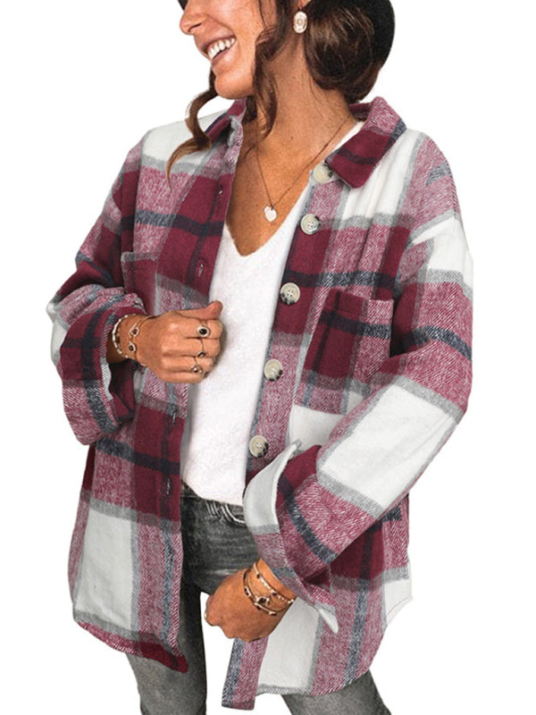Women's Plaid Print Shacket