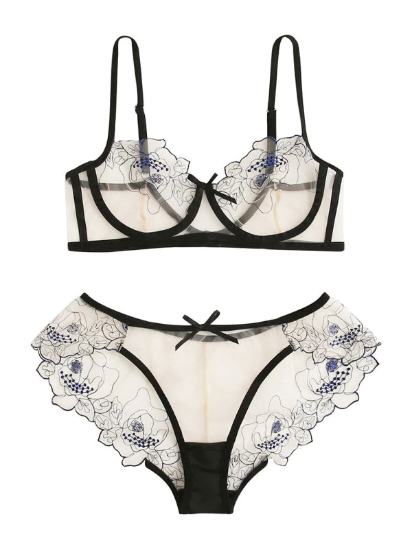New style sexy lingerie new hollow love three-point sexy suit