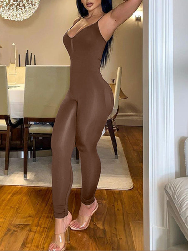 Women's Solid Color Uplevel Space Dye Midi Jumpsuit