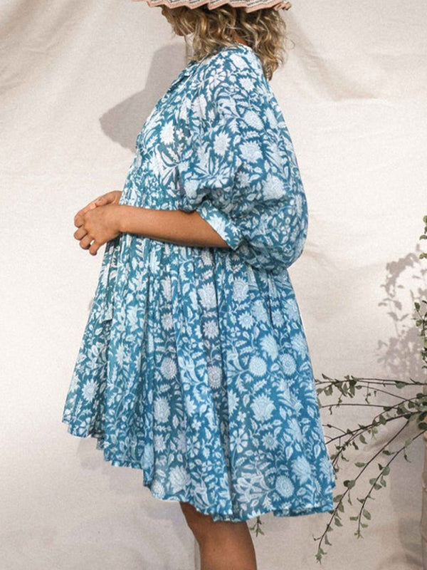 Women's Floral Puff Sleeve Dress