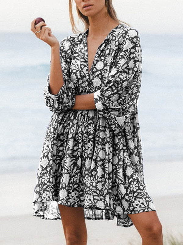 Women's Floral Puff Sleeve Dress