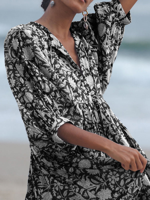 Women's Floral Puff Sleeve Dress