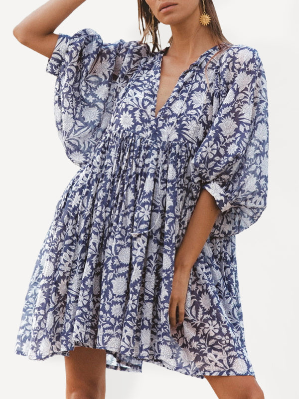 Women's Floral Puff Sleeve Dress