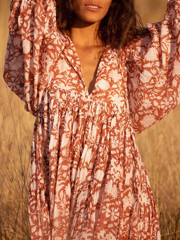 Women's Floral Puff Sleeve Dress