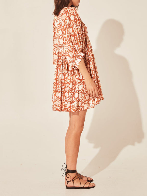Women's Floral Puff Sleeve Dress