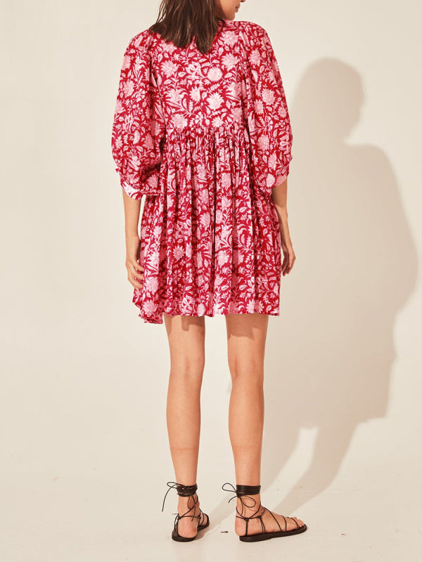 Women's Floral Puff Sleeve Dress