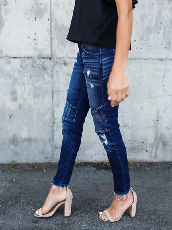 Women's Biker V2 Ripped Moto Skinny Jeans