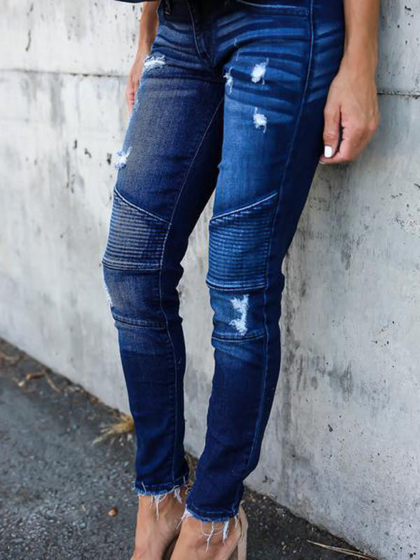 Women's Biker V2 Ripped Moto Skinny Jeans