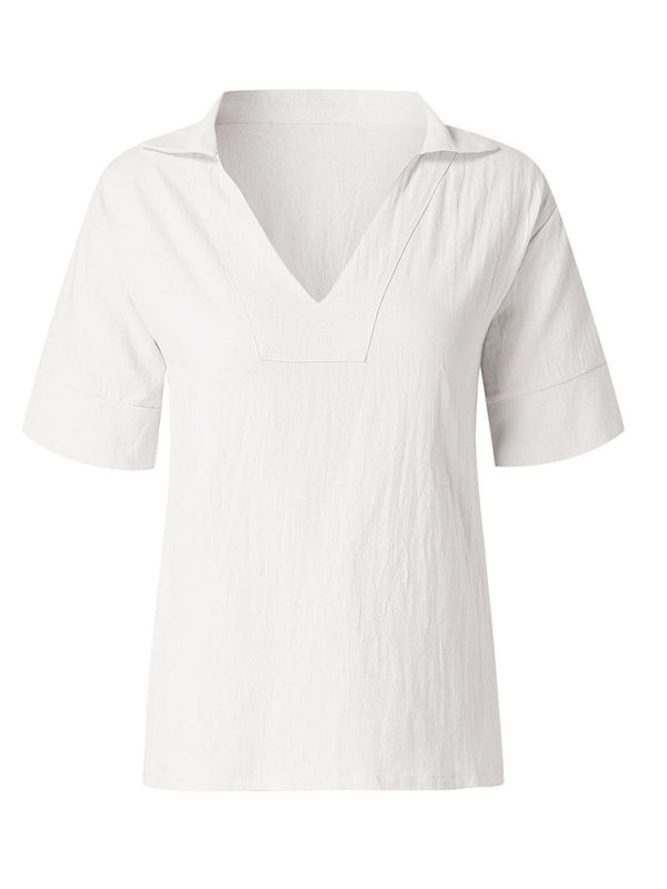 Women's Solid Color Three-quarter Sleeve Top
