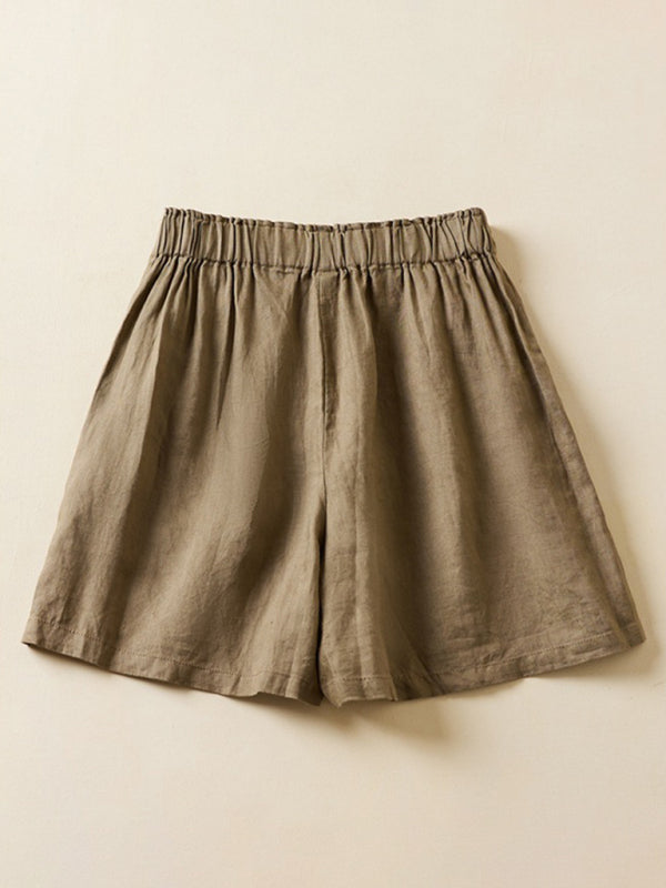 Women's Woven Cotton Linen Baggy Shorts