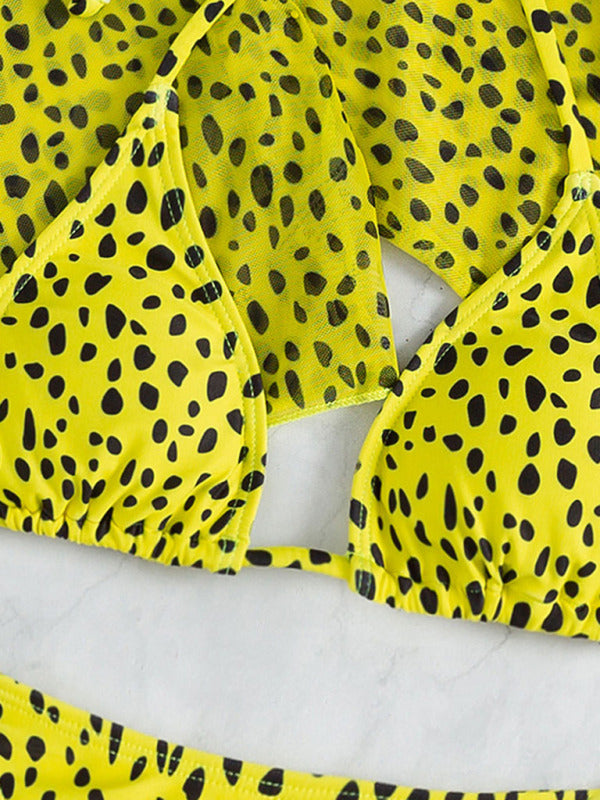 Women's Polka Dot Print Three Piece Bikini Sets