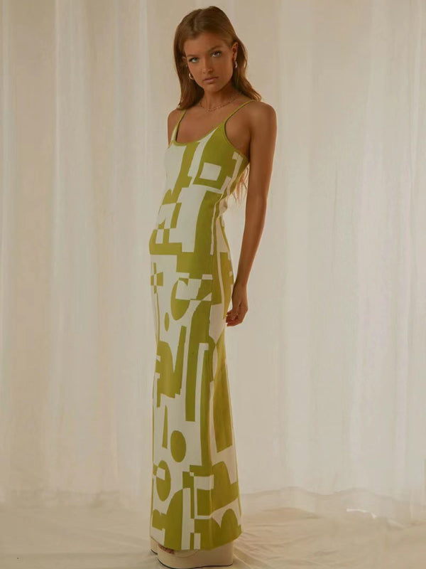 Women's Printed Body-Con Midi Dress