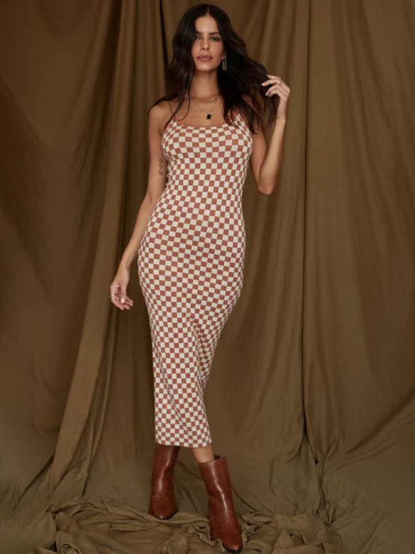 Women's Printed Body-Con Midi Dress