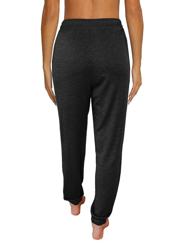 Women's Solid Color Casual Loose Pocket High Waist Cropped Pants