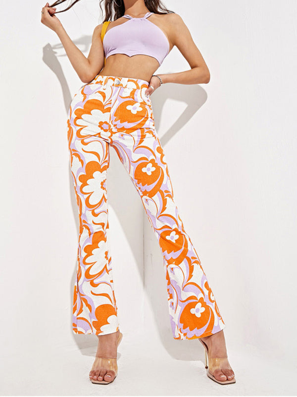 Women's Casual Fashion Trend Abstract Irregular Print Jeans