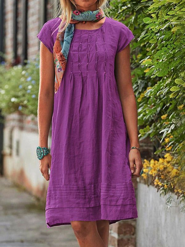 casual loose mid length skirt slimming dress