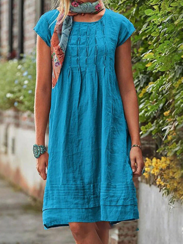 casual loose mid length skirt slimming dress